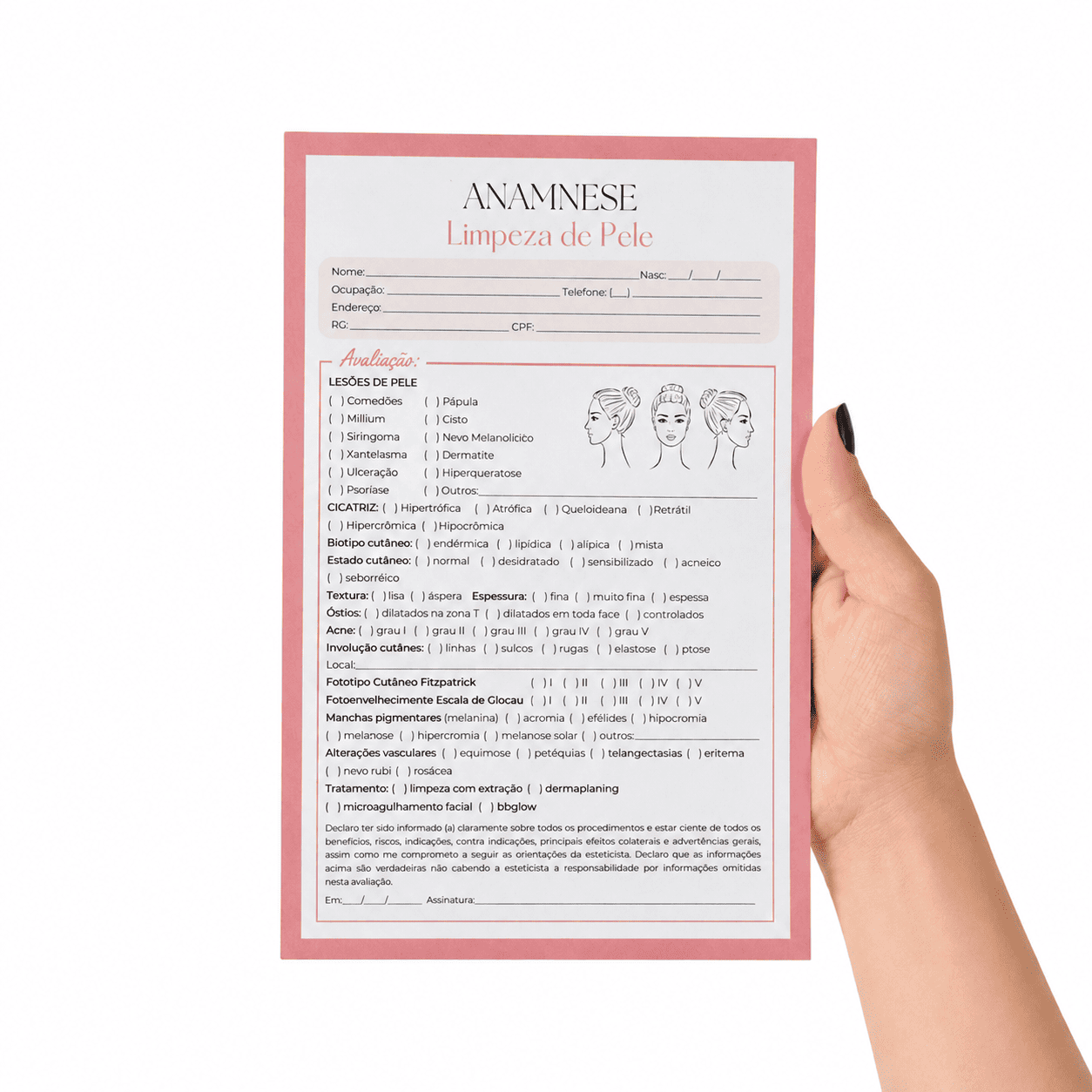 Ficha de Anamnese Limpeza de Pele