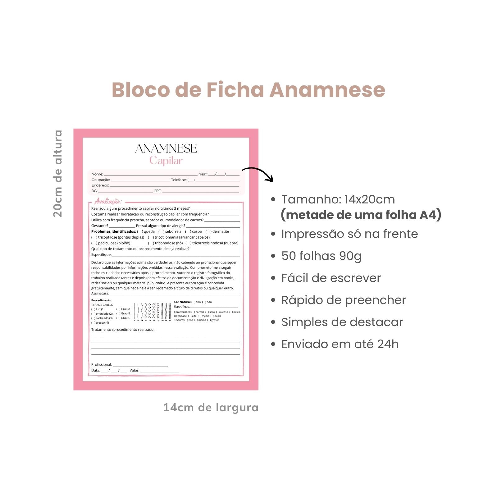 Ficha de Anamnese Capilar