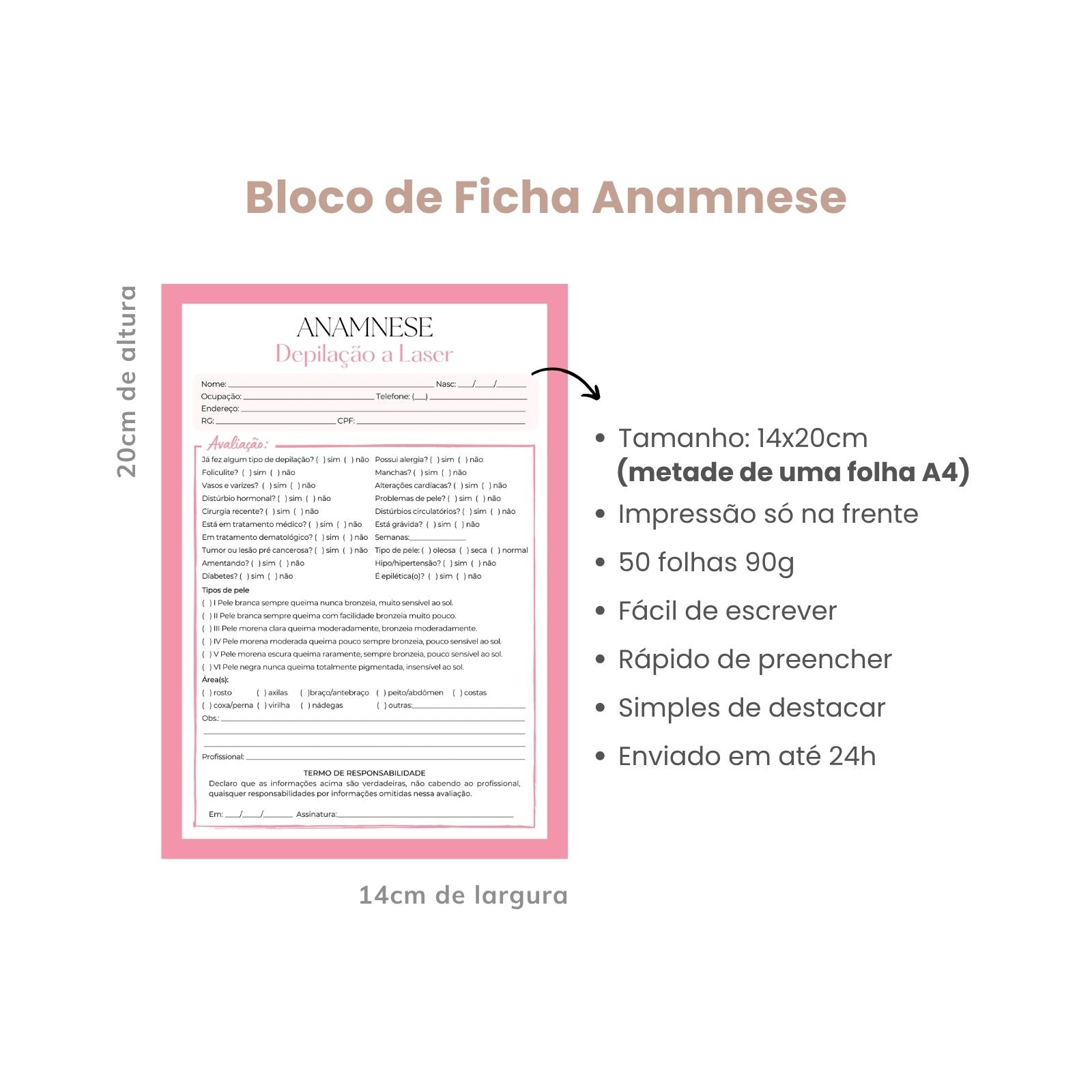 Ficha de Anamnese Depilação a Laser