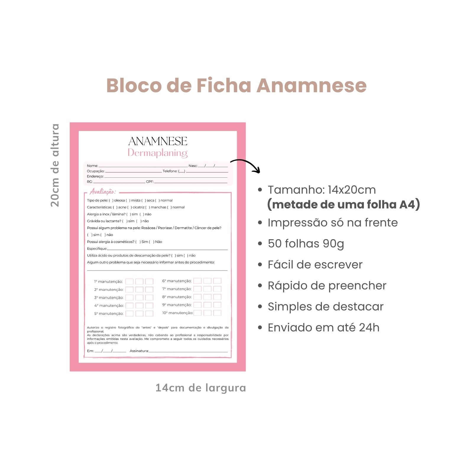 Ficha de Anamnese Dermaplaning