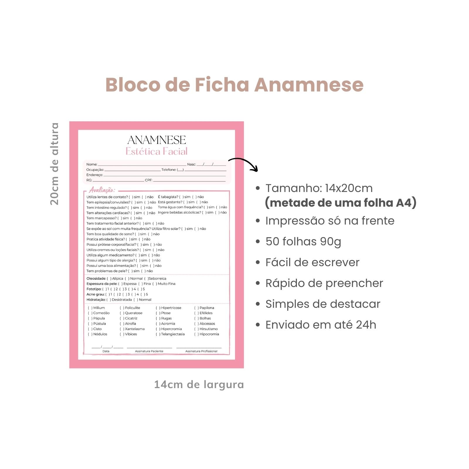 Ficha de Anamnese Estética Facial