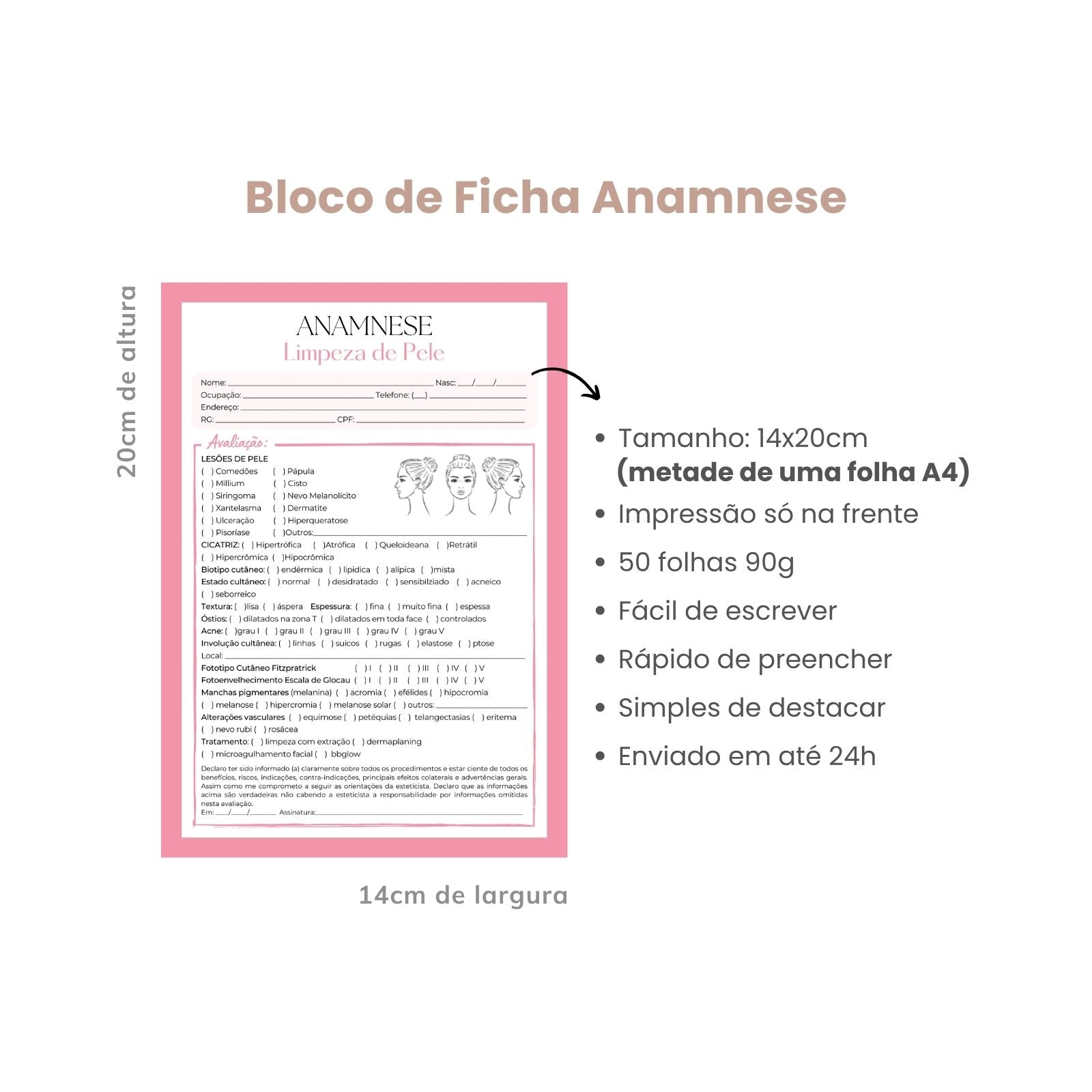 Ficha de Anamnese Limpeza de Pele