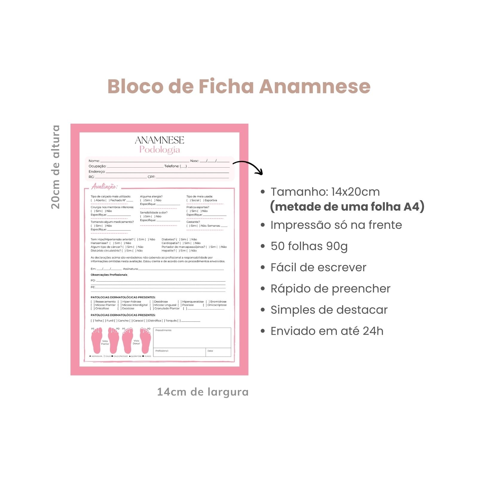 Ficha de Anamnese Podologia