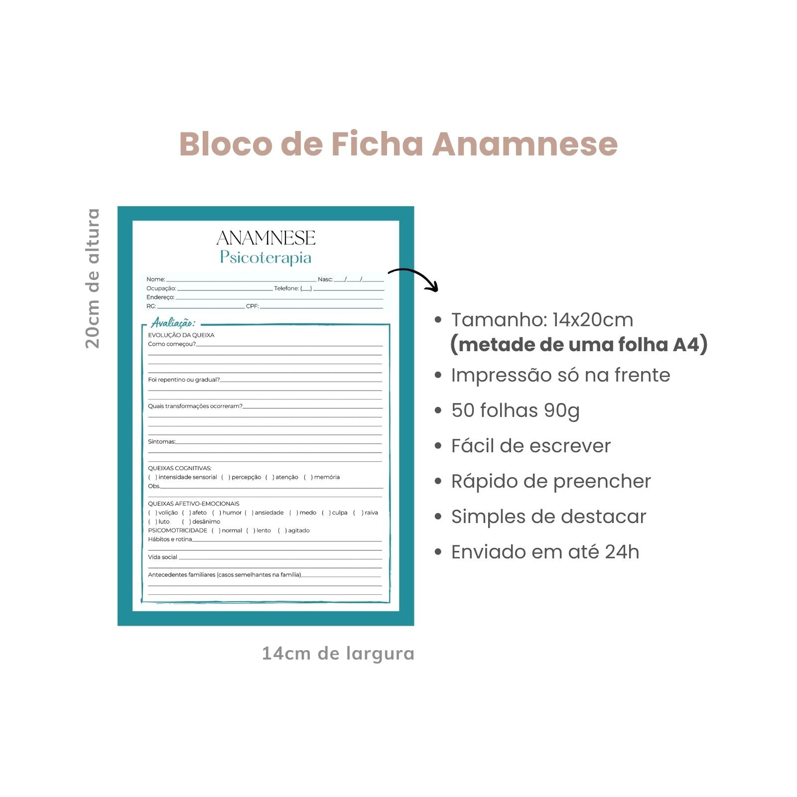 Ficha de Anamnese Psicoterapia