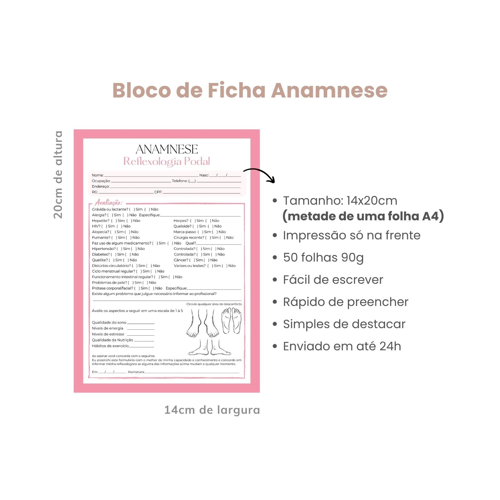 Ficha de Anamnese Reflexologia Podal