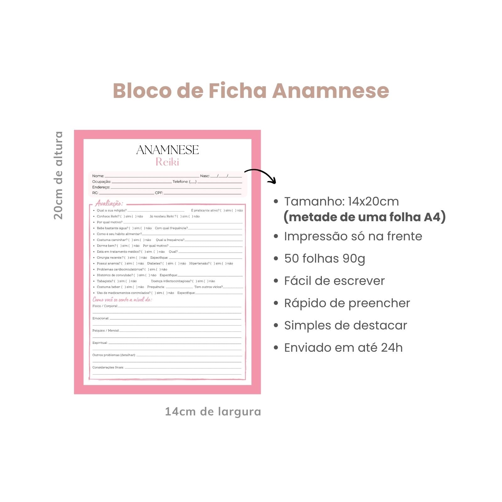 Ficha de Anamnese Reiki