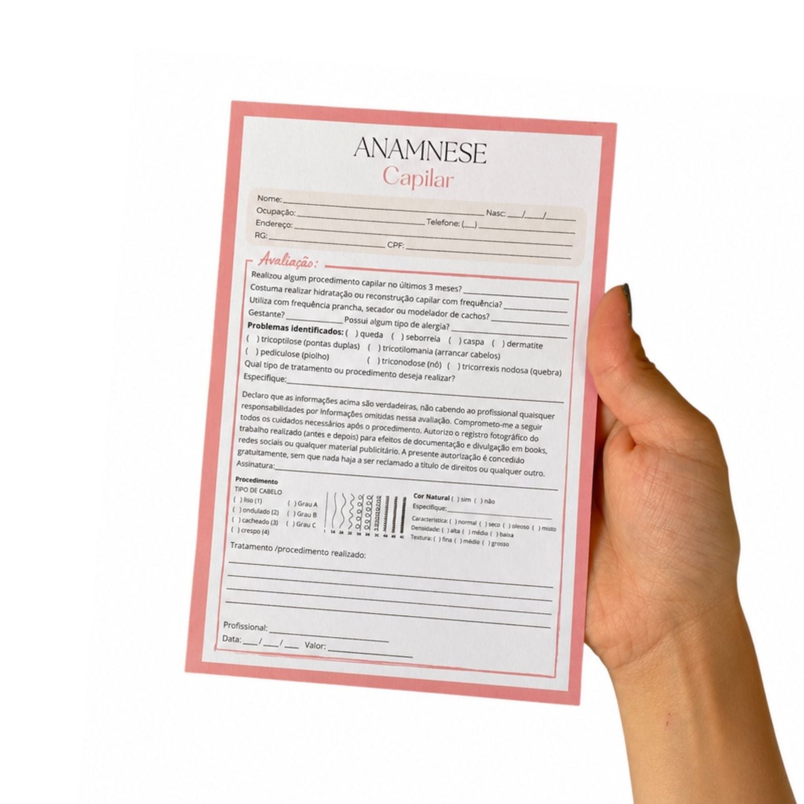 Ficha de Anamnese Capilar