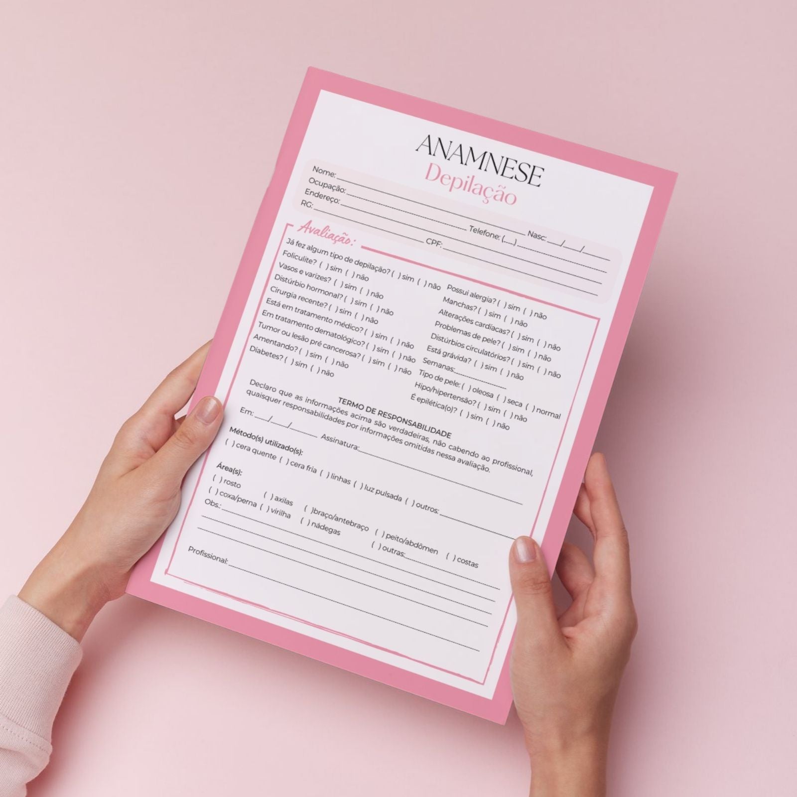 Ficha de Anamnese Depilação