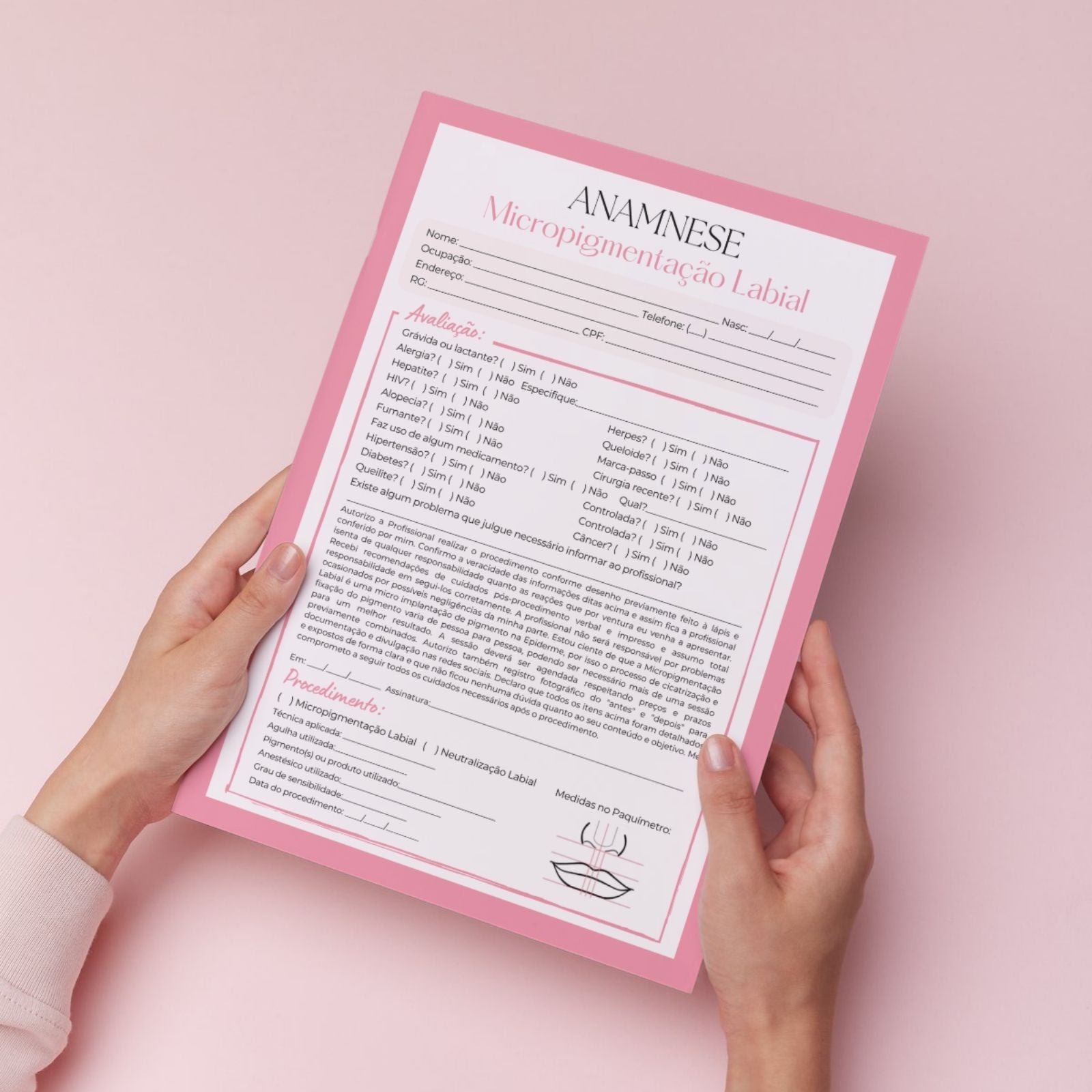 Ficha de Anamnese Micropigmentação Labial
