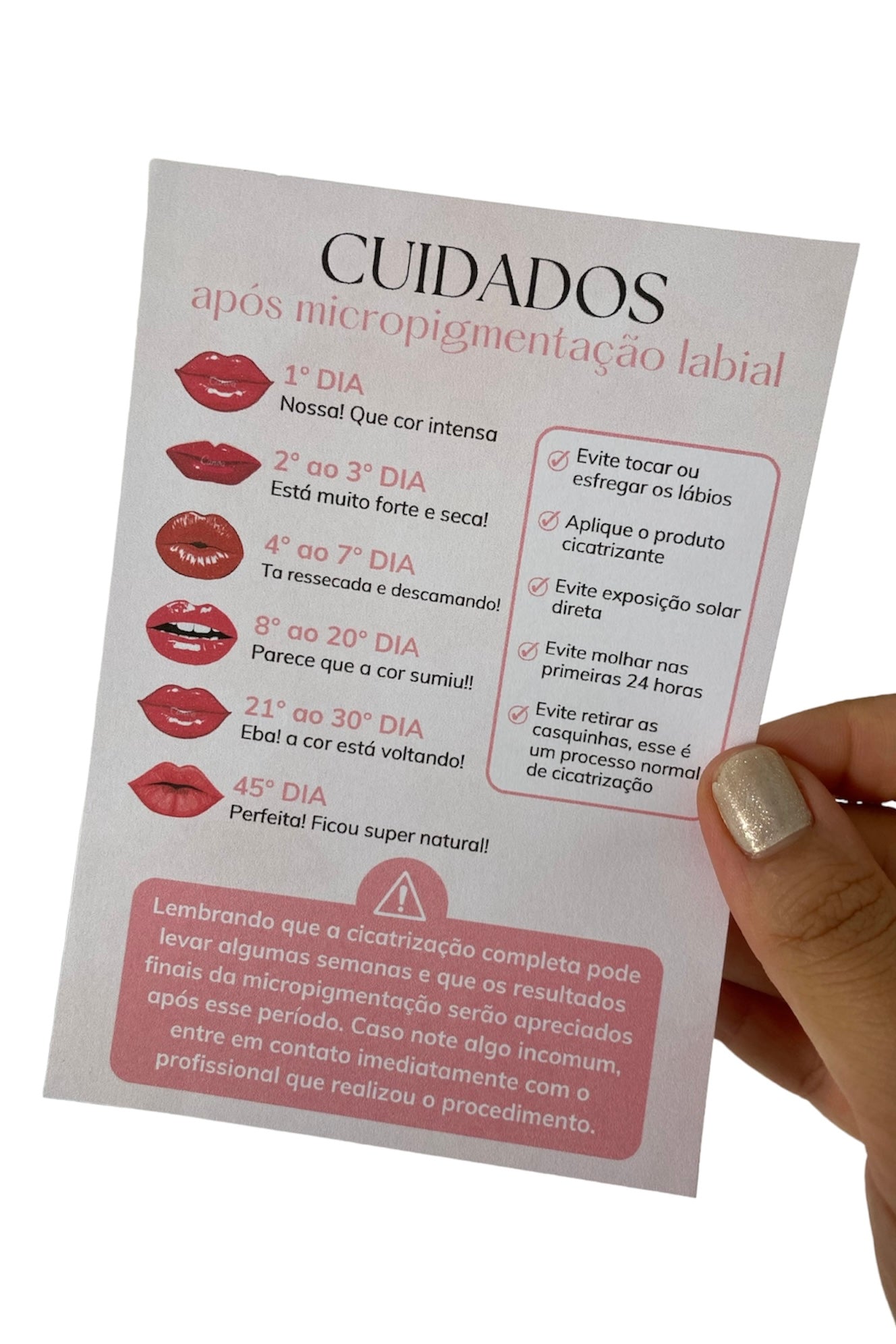 Folheto Cuidados Após Micropigmentação de Labial